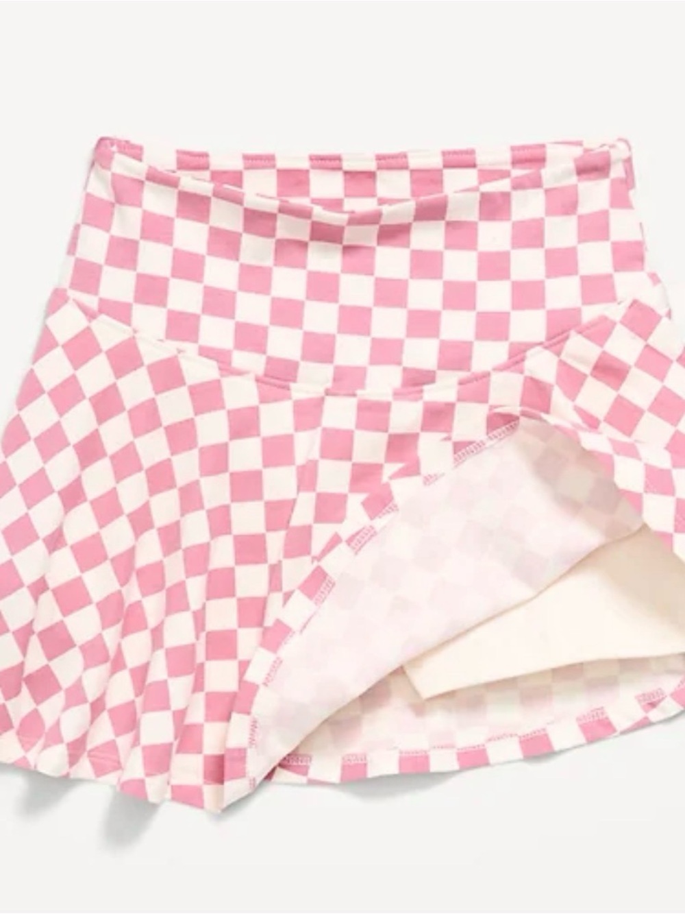 Pink Checkerboard girls skort size large (10-12) nwt